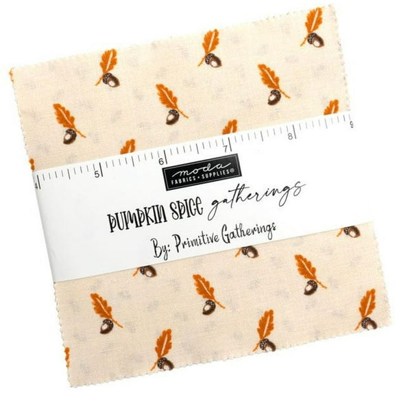 Pumpkin Spice Gatherings Charm Pack by Primitive Gatherings; 42 - 5" Precut Fabric Quilt Squares