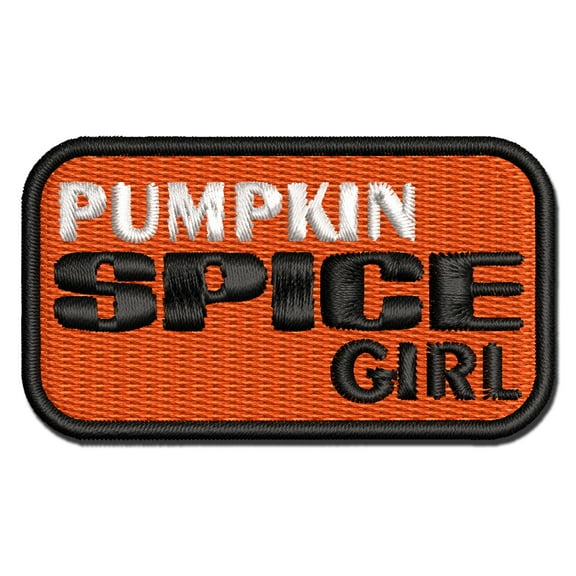 Pumpkin Spice Girl Funny Coffee Applique Multi-Color Embroidered Iron-On Patch - 3 Inch Medium