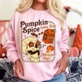 thumbnail image 1 of Pumpkin Spice Halloween Sweatshirt, Pumpkin Latte Crewneck, Spooky Season Fall Pullover Light Pink, 1 of 2