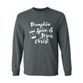 thumbnail image 1 of Pumpkin Spice & Jesus Christ Adult Long Sleeve T-shirt, 1 of 3
