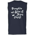 thumbnail image 1 of Pumpkin Spice & Jesus Christ Adult Sleeveless Tee, 1 of 3
