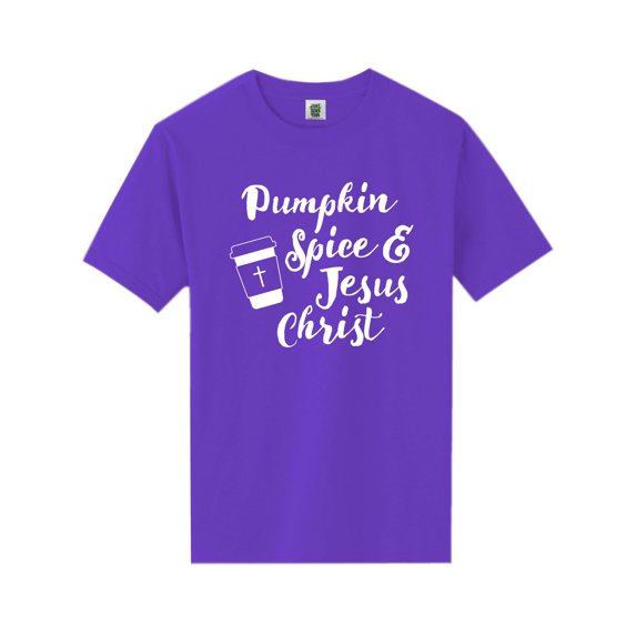 Pumpkin Spice & Jesus Christ Short Sleeve Neon T-Shirt
