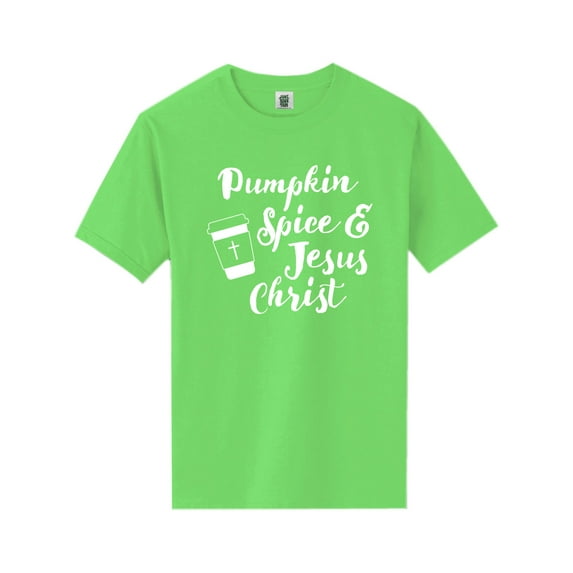 Pumpkin Spice & Jesus Christ Short Sleeve Neon T-Shirt