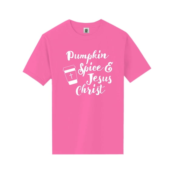 Pumpkin Spice & Jesus Christ Short Sleeve Neon T-Shirt