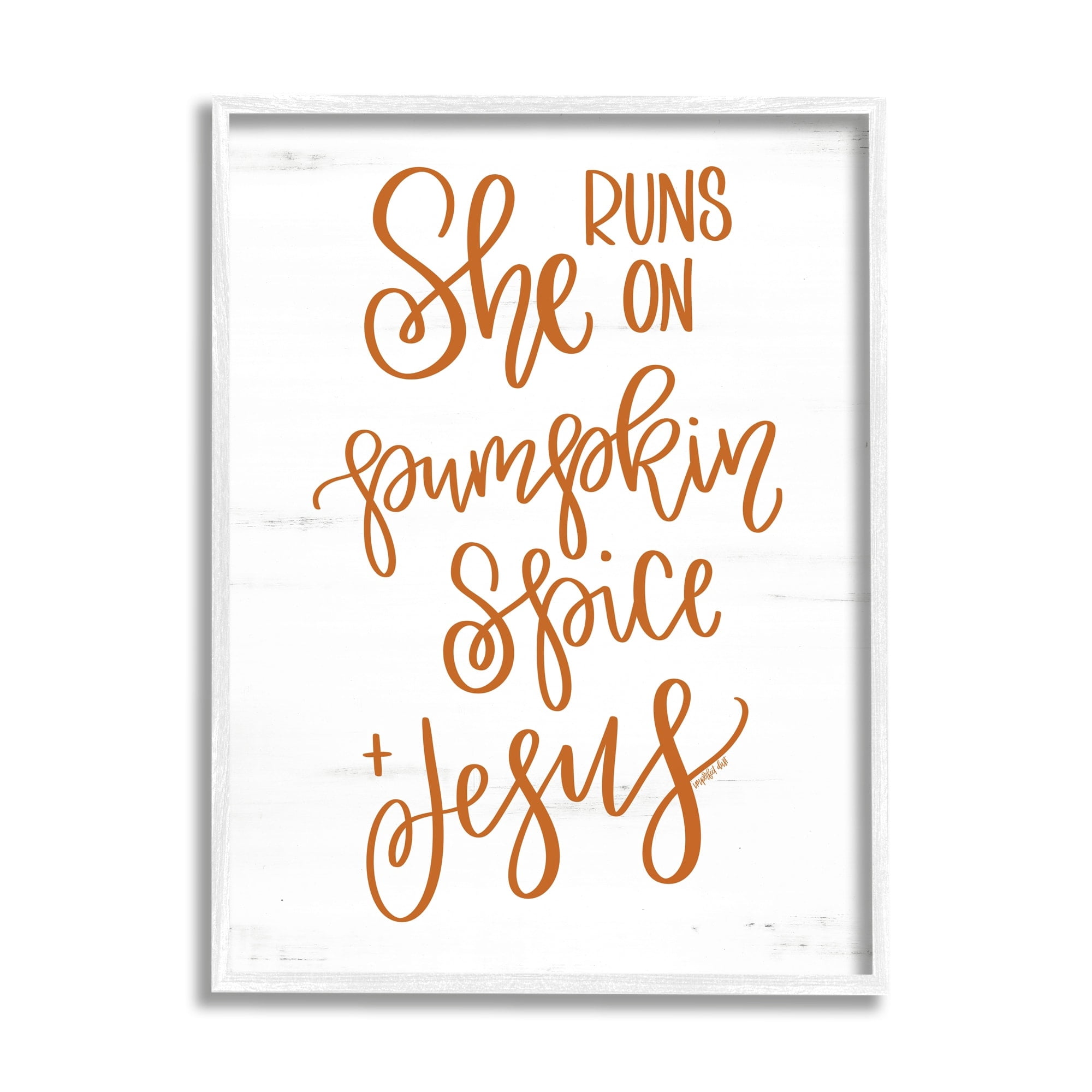 Pumpkin Spice & Jesus Endearing Fall Typography Script Religious Graphic Art Framed Art Print Wall Art