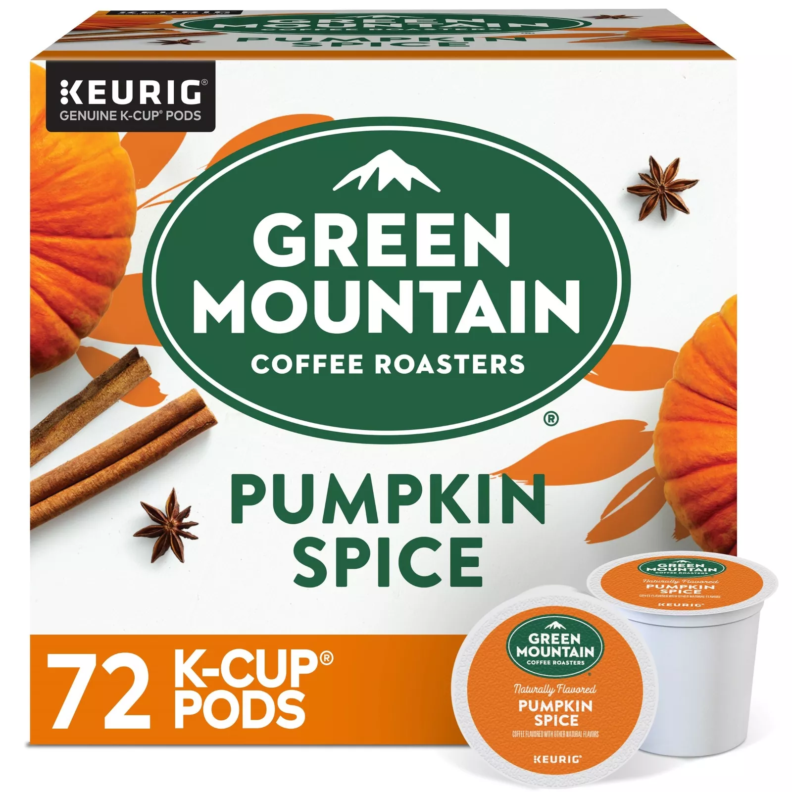 Green Mountain Coffee, Pumpkin Spice, Light Roast Coffee, 72 K-Cup Pods
