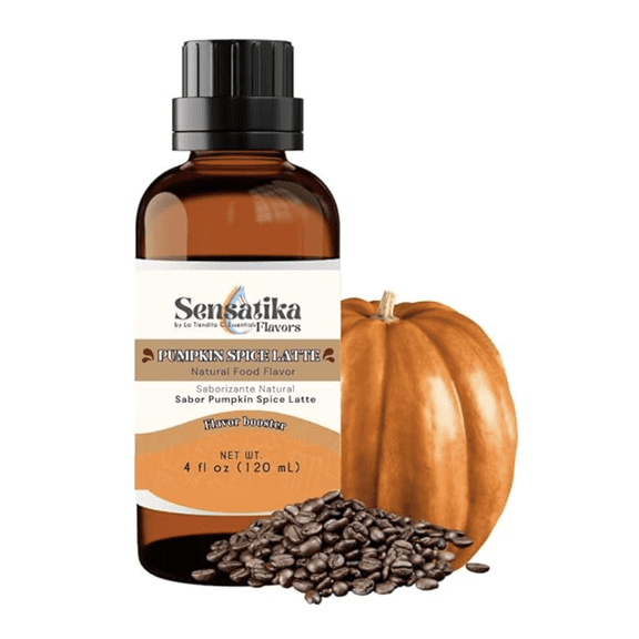 Pumpkin Spice Latte Natural Flavor Sensatika 4 fl oz - Natural Food Flavor for coffee syrups, baking, ice cream and desserts
