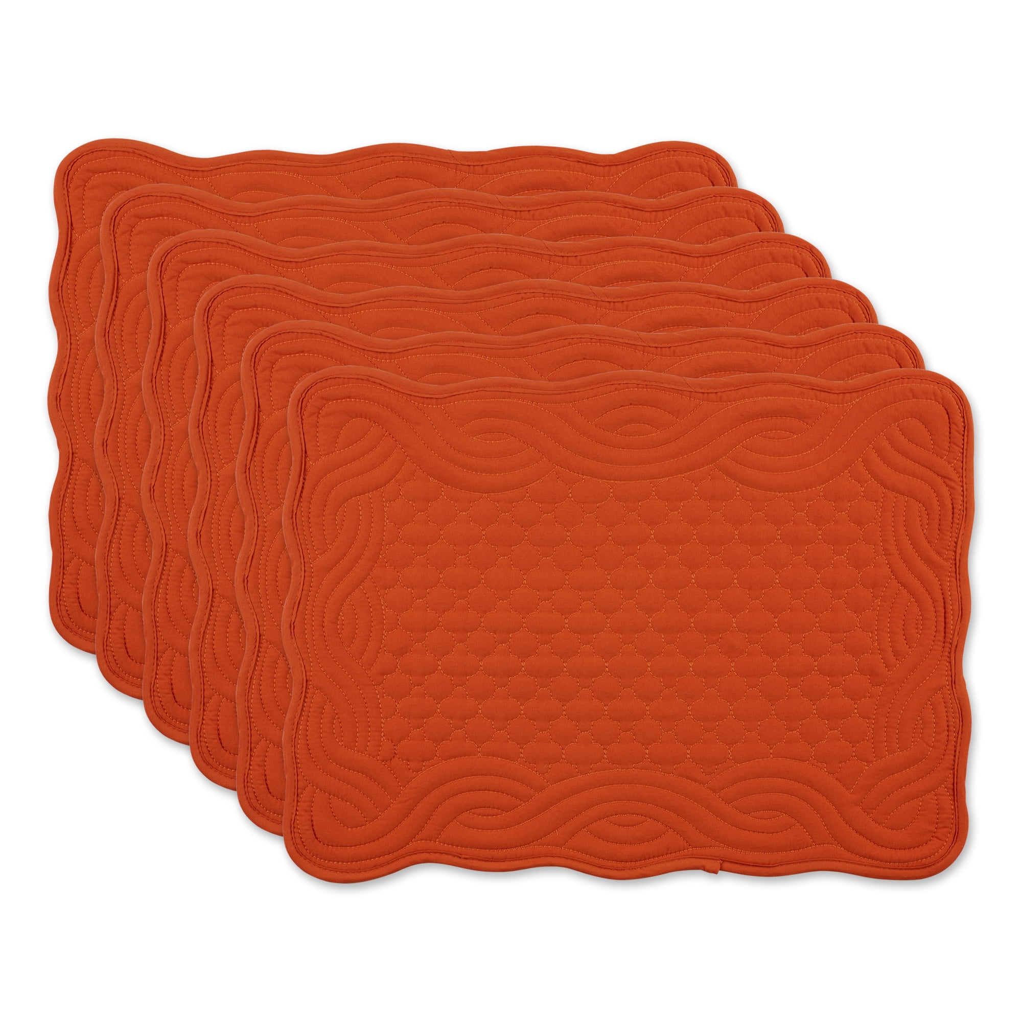 Pumpkin Spice Quilted Fabric Fall Placemats Set of 6