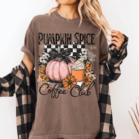 Pumpkin Spice Shirt, Freshly Boo'D Coffee Shirt, Fall Shirt, Checkered Halloween Shirt, Coquette Halloween Shirt, Retro Halloween Shirt