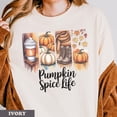 thumbnail image 1 of Pumpkin Spice Shirt Halloween Latte Graphic Tee Cozy Fall Coffee Lover Tshirt October Autumn Vibes Cute Trick Or Treat Shirt, 1 of 5