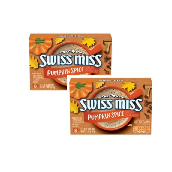 Pumpkin Spice Swiss Miss Hot Cocoa Mix 2 boxes 16 - 1.38 oz packs