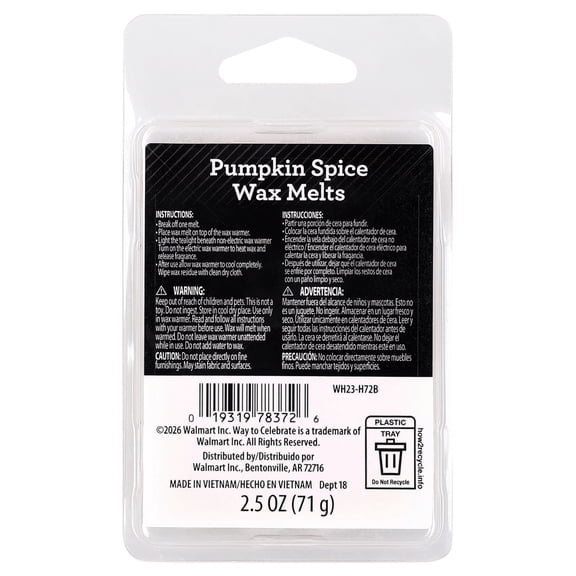 Pumpkin Spice Wax Melts, 2.5 oz, Halloween by Way To Celebrate