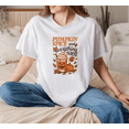 thumbnail image 1 of Pumpkin Spice and Everything Nice Autumn Quote Casual Graphic Print Cozy Unisex T-Shirt, for men & women, up to size 5XL, 1 of 2