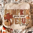 thumbnail image 1 of Pumpkin Spice and Jesus Christ T-shirt, Fall png, Autumn Shirt TH040645, 1 of 5