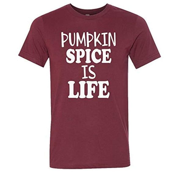 Pumpkin Spice is Life Adult Unisex Short Sleeve T-Shirt-Heather Cardinal-XXXL