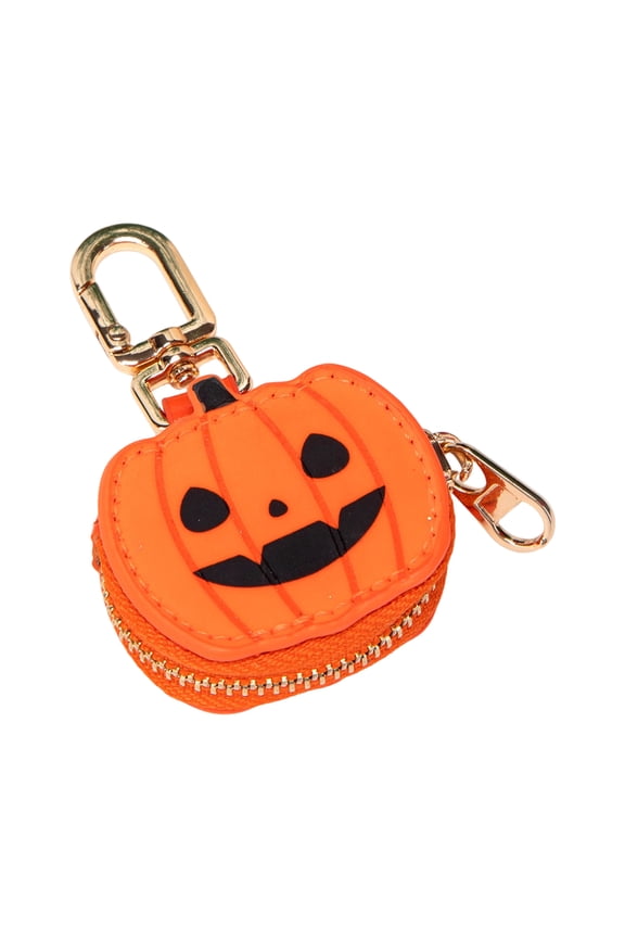 Pumpkin Spiders Web Coin Purse Keychain Minis Coin Pouches Wallet Bag Charms Accessories for Handbags Backpack Decors