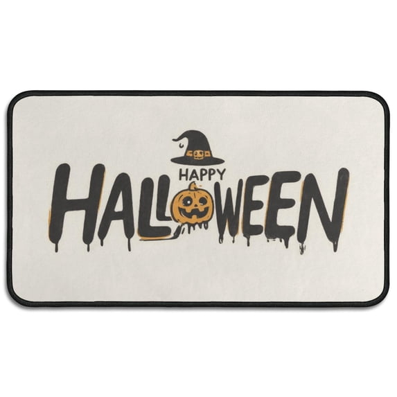 Pumpkin Spooky Non-Skid Door Mat - Innovative Design 30x17 Inch Happy Halloween Protection Throw Rugs Layered Door Mats for Entryway Porch Entryway Bathroom