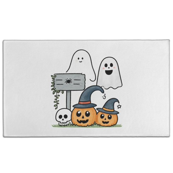 Pumpkin Spooky Non-Skid Door Mat - Innovative Design x Inch Halloween Pumpkin Ghost Absorbing Welcome Mat Switch Rug for Entryway Porch Entryway Bathroom