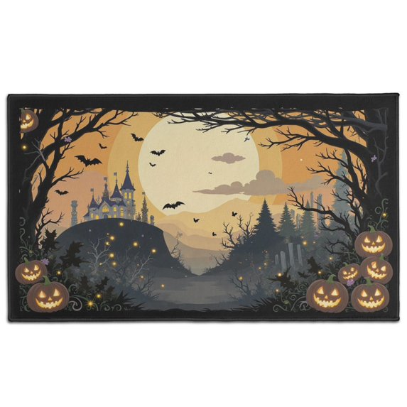 Pumpkin Spooky Non-Slip Doormat x Inch Cartoon Halloween Pumpkin Nonskid Door Mats Switch Rug for Entryway Porch Entryway Kitchen