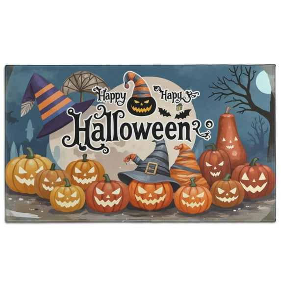 Pumpkin Spooky Non Slip Welcome Mats x Inch Happy Halloween Pumpkin Nonskid Welcome Mat Switch Rug for Entryway Porch Entryway Kitchen