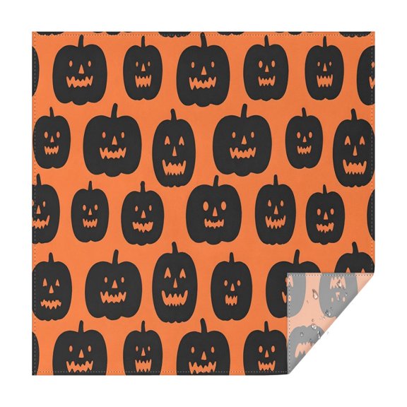 Pumpkin Spooky Square Table Cover Wrinkle Resistant Washable Happy Halloween Tablecolths Tablecloth for Halloween Birthday Wedding Graduation (52x52 Inch)
