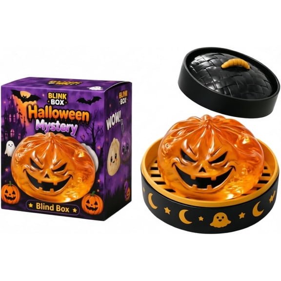 Pumpkin Squeeze Mystery Dumpling Squishy Toys, Cute Slow-Rising Sensory Fidget Stress Ball with Steamer Case, Fun Stress Relief Party Favors & Gag Gift, Age3+
