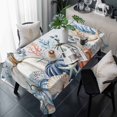 thumbnail image 1 of Pumpkin Starfish Table Cloth Waterproof Tablecloths, Blue Thanksgiving Coastal Autumn Tablecloth Dining Table Cover for Kitchen Party Tabletop Outdoor, Rectangle Tablecloth 54x108 Inch, 1 of 9