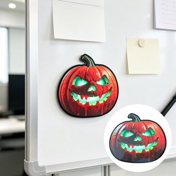 Pumpkin Stickers Decorative Magnets, 1 Piece Funny Car Decal, Reusable Fridge Whiteboard Locker Metal Surface Halloween Stickers