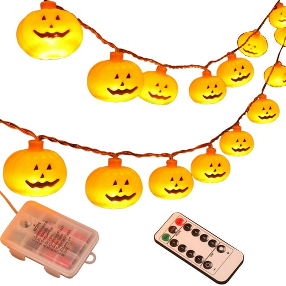 Pumpkin String Lights with Remote Control,6.6ft 20 LED Halloween Decorative Light,Pumpkin Ornament String Light String Light Waterproof Halloween Lights for Party Decoration