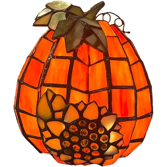 Pumpkin Sunflower Lamp Stained Resin Accent Table Lamp Halloween Pumpkins Ornaments Pumpkin Lamp, Halloween Decorations Indoor Pumpkins Lantern Decorations for Home, Holiday, Party