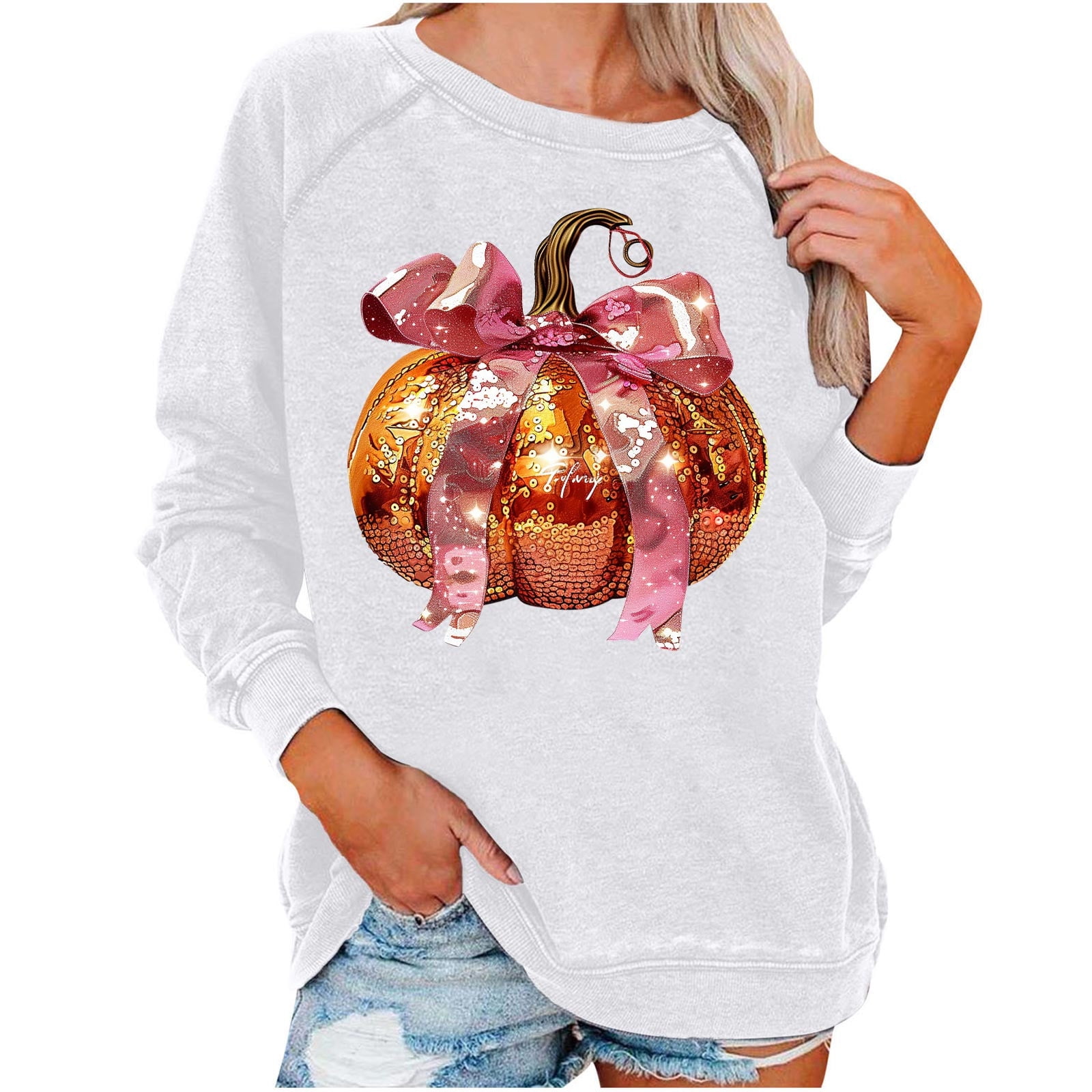 Pumpkin Sweatshirts for Women Halloween,Halloween Sweatshirt Women
