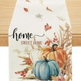 thumbnail image 1 of Pumpkin Sweet Home Fall Table Runner Seasonal Fall Thanksgiving Dining Decoration 13x36 Inch, 1 of 7