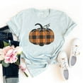 thumbnail image 1 of Pumpkin T-shirt Women's Harvest Tee Farm Gift Buffalo Plaid Shirt Party Top Thanksgiving Shirts Season Tshirt, 1 of 3