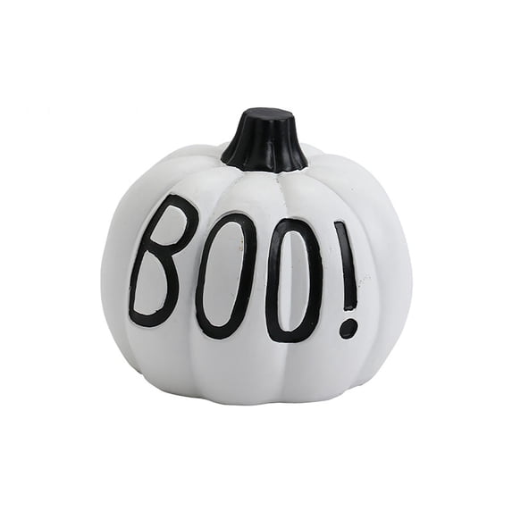Pumpkin Table Decoration Single Small White Resin for Halloween Home Decor