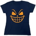thumbnail image 1 of Pumpkin Teeth Sarcastic Humor Novelty Funny Women's Casual Tees, 1 of 3