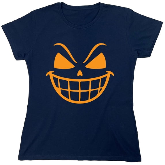 Pumpkin Teeth Sarcastic Humor Novelty Funny Women's Casual Tees