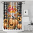thumbnail image 1 of Pumpkin Thanksgiving Buffalo Check Shower Curtains,Washable Bathtub Curtains with Hooks Retro Polyester Fabric Curtains for Thanksgiving Day Fall Party Home Decor, 1 of 5