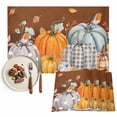 thumbnail image 1 of Pumpkin Thanksgiving Placemats Set of 2 Fall Bird Give Thanks Heat Insulated Linen Place Mats, Washable Stain-Proof Table Mats for Dining Tables Holiday Decor 13x19inch, 1 of 9