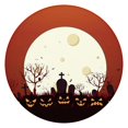 thumbnail image 1 of Pumpkin Themed Stretchable Round Tablecloth - 52 Inch Elastic Edge Halloween Cover for Dining Room Party Decor, 1 of 6