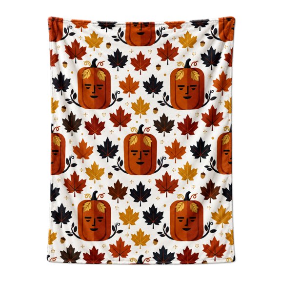 Pumpkin Throw Blanket, Fall Harvest Pumpkin Blanket for Thanksgiving Lovers, Soft Home Decor Throw for Couch Sofa Bed, Seasonal Gift 50x40