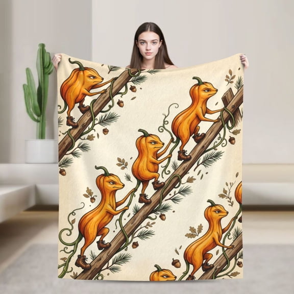 Pumpkin Throw Blanket, Thanksgiving Fall Pumpkin Design Blanket, Cozy Home Decor for Sofa , Holiday Gift for Women Men 50x40