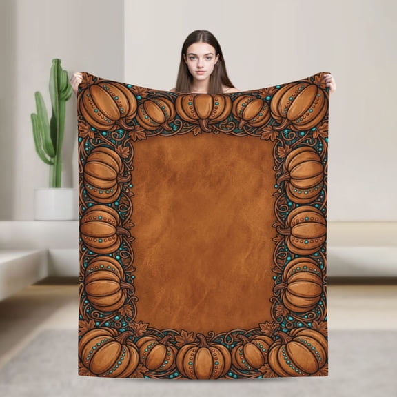 Pumpkin Throw Blanket, Thanksgiving Pumpkin Decor Blanket, Holiday Gift for Family 50x40