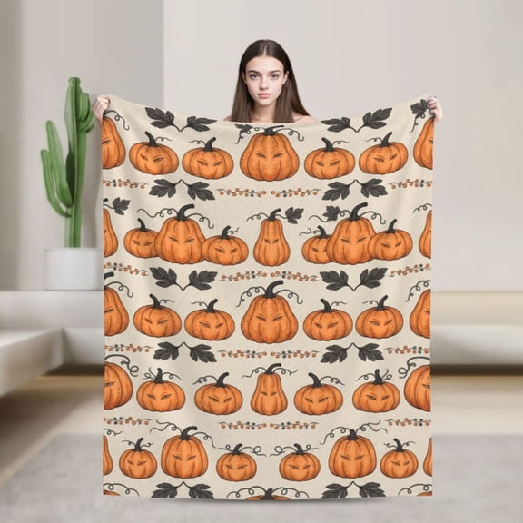 Pumpkin Throw Blanket, Thanksgiving Pumpkin Decor Blanket, Holiday Gift for Family 50x40