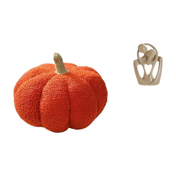 Pumpkin Throw Pillow Abstract Couple Sculpture Plush Soft Material Suitable for Bedroom Sofa Bookcase Decor