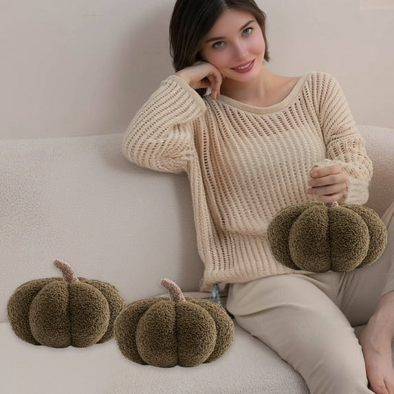 Pumpkin Throw Pillow Soft Decorative Fall Pillow for Halloween Thanksgiving Home and Party Decor