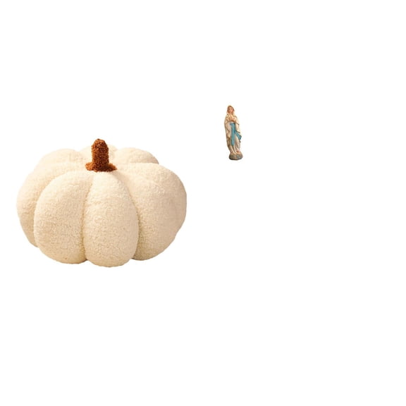 Pumpkin Throw Pillow Virgin Mary Statue Decorative Cushion Plush Resin Design for Living Room Bedroom Halloween