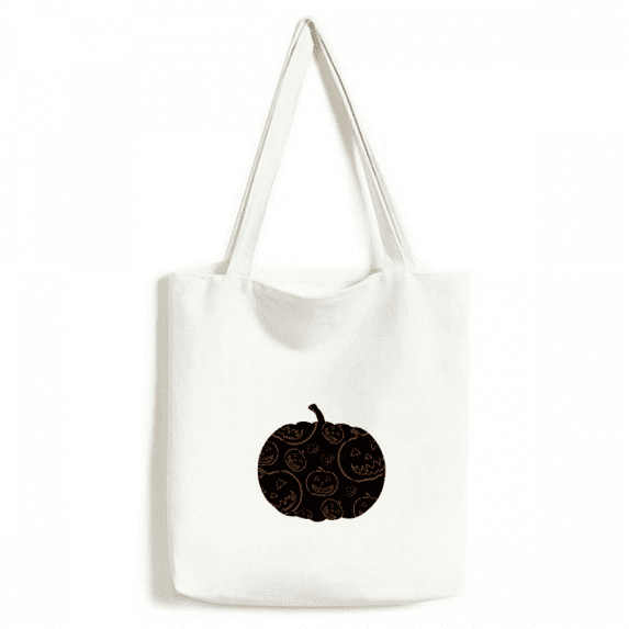 Pumpkin Tiling Pattern Halloween Tote Canvas Bag Shopping Satchel Casual Handbag