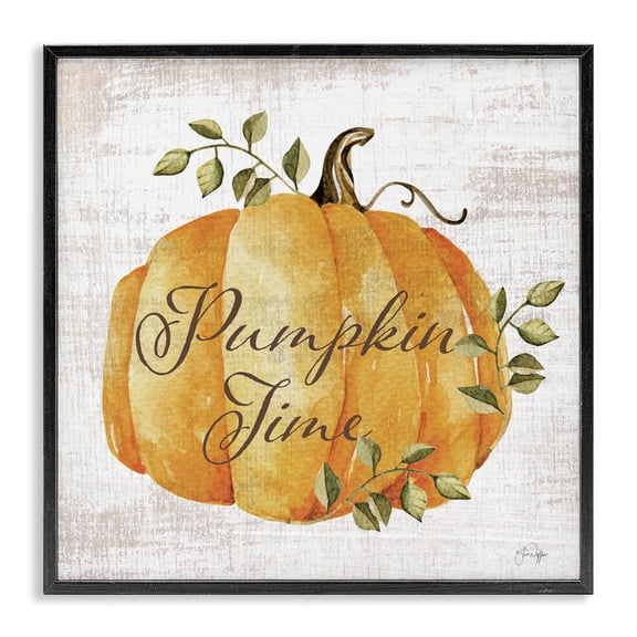 Stupell Industries Pumpkin Time over Rustic Black Framed Giclee Art, design by Yass Naffas Designs, 17 x 17