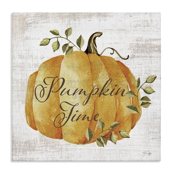 Stupell Industries Pumpkin Time over Rustic Canvas Wall Art, design by Yass Naffas Designs, 36 x 36