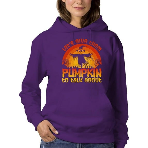 Pumpkin To Talk About Hoodie Women -Image by Shutterstock, Female 4X-Large